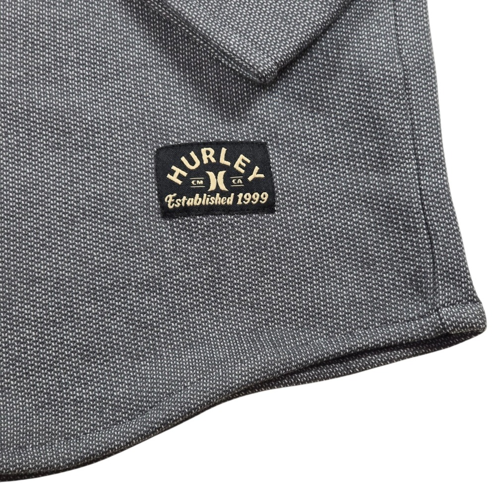 Hurley Blue Skies Ultra Soft Gray Long Sleeve Button Down Shirt- Men's Sz S NWT - Picture 3 of 7